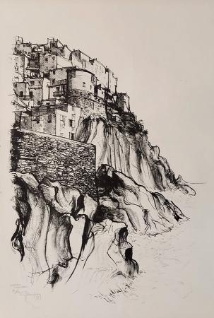 Art work by  Marchiani Manarola - 5 terre - lithography paper 